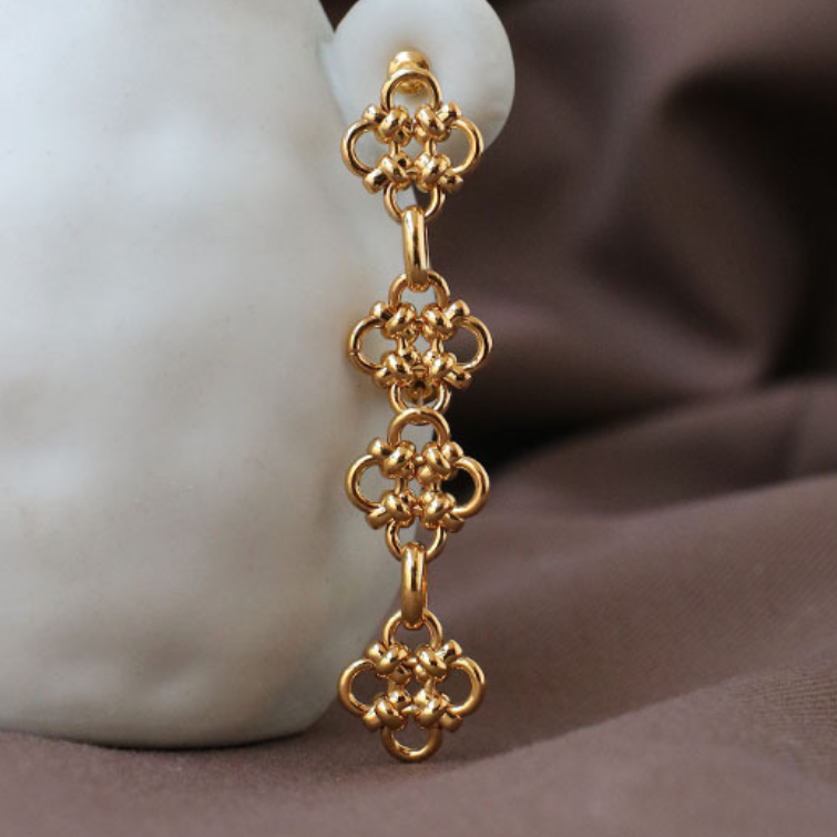 SAND Jewelry Gold Vermeil Floral Knot Earrings