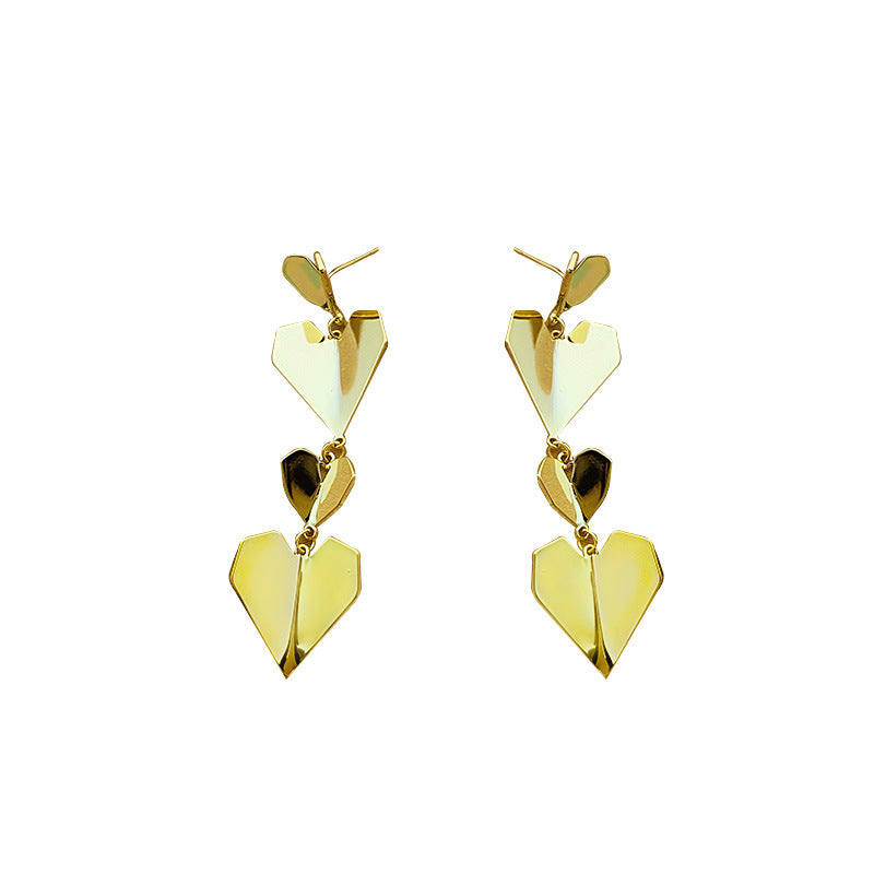 Geometric Hearts Earrings