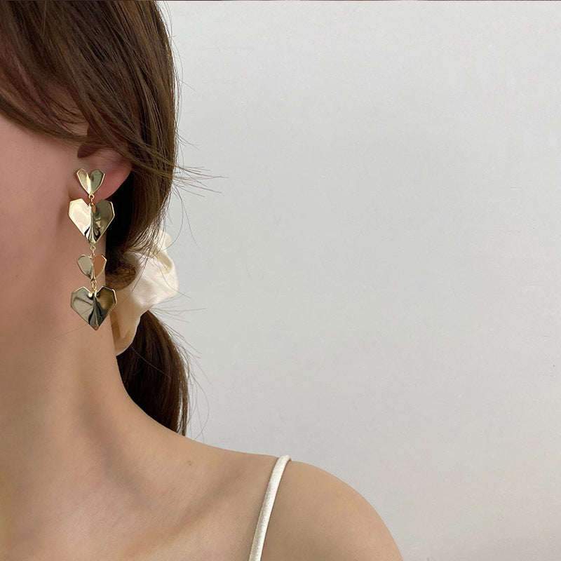 Geometric Hearts Earrings