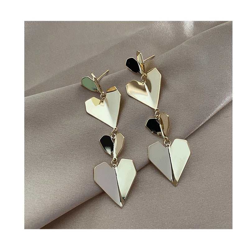 Geometric Hearts Earrings
