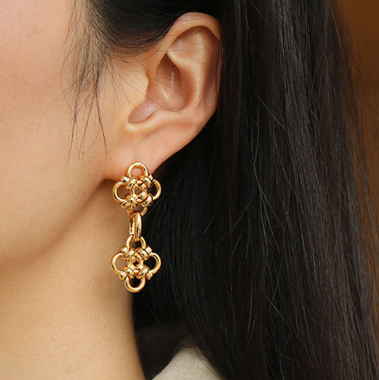 SAND Jewelry Gold Vermeil Floral Knot Earrings