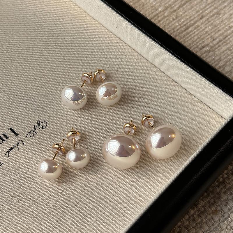 Pernos de perlas elipsoides rosa