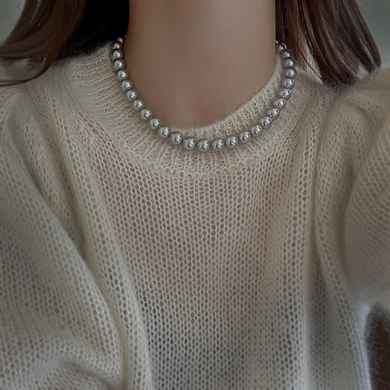 Collar de perlas de Akoya Gray