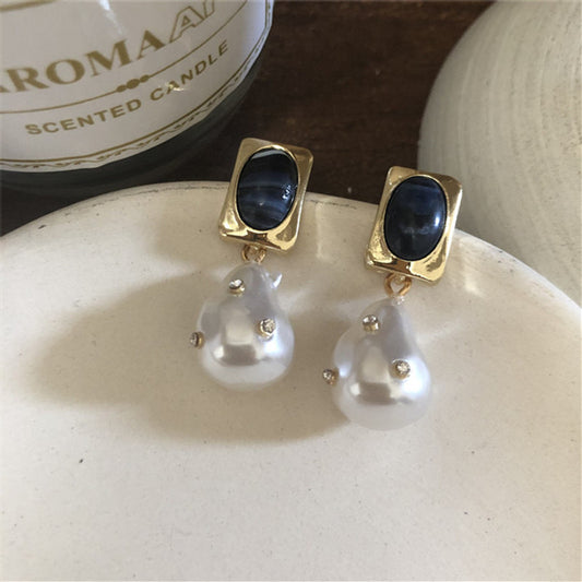 Lazurite and Pearl Earrings