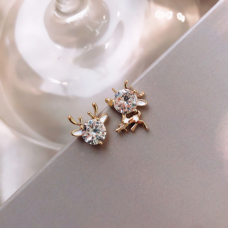 Diamond Reindeer Earrings