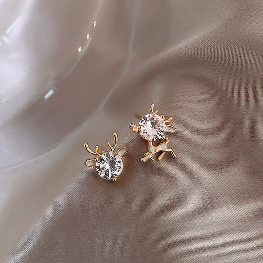 Diamond Reindeer Earrings