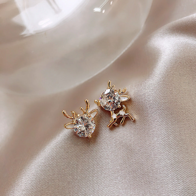 Diamond Reindeer Earrings
