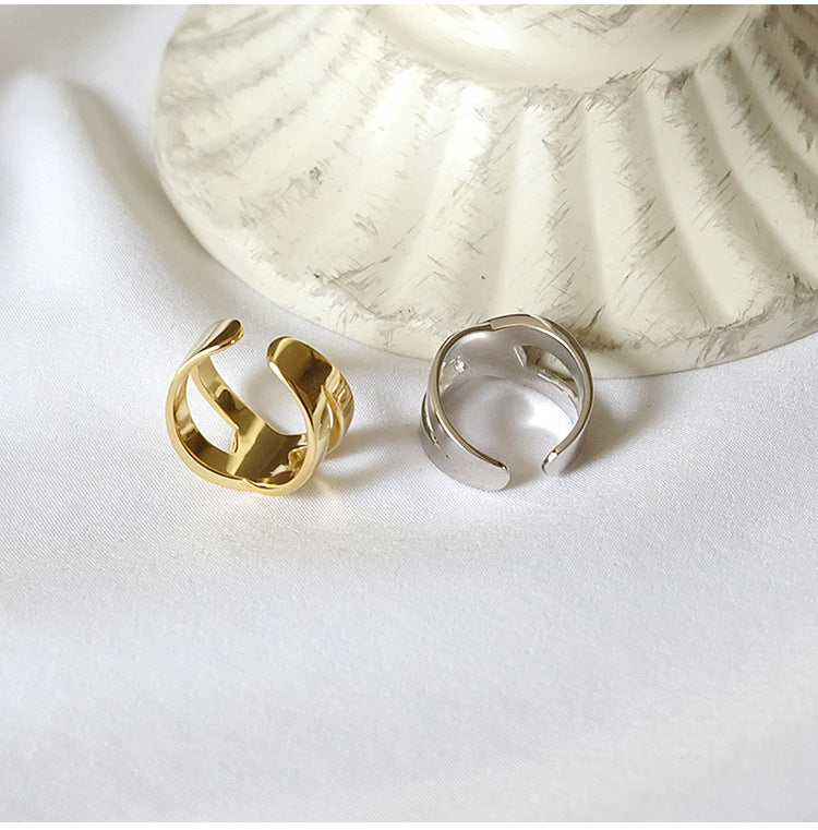 Pure white copper ring female fashion zircon rhinestone cross X-shaped  opening adjustable index finger ring accessories (opening adjustable) |  Fruugo NO