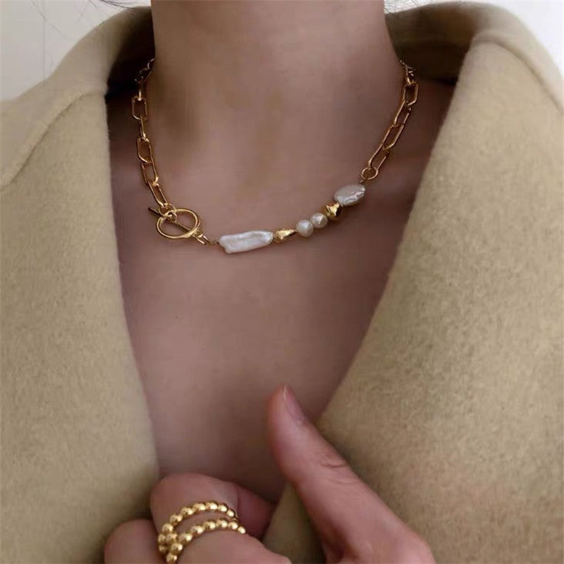 SAND Jewelry Elegant Baroque Pearl Necklace