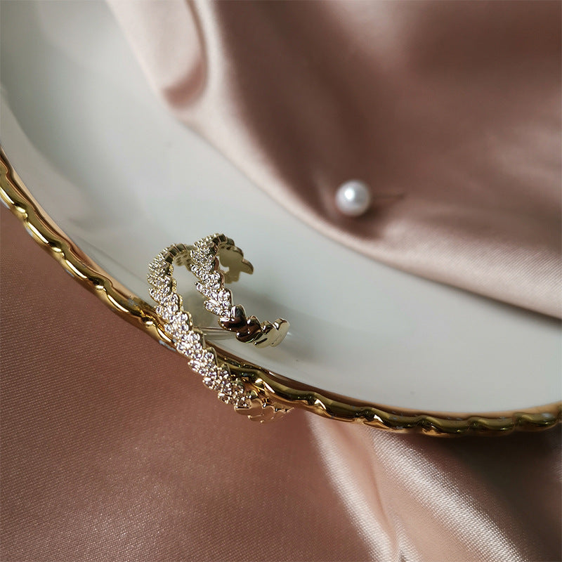 Contrast Pearl&Diamond Earrings