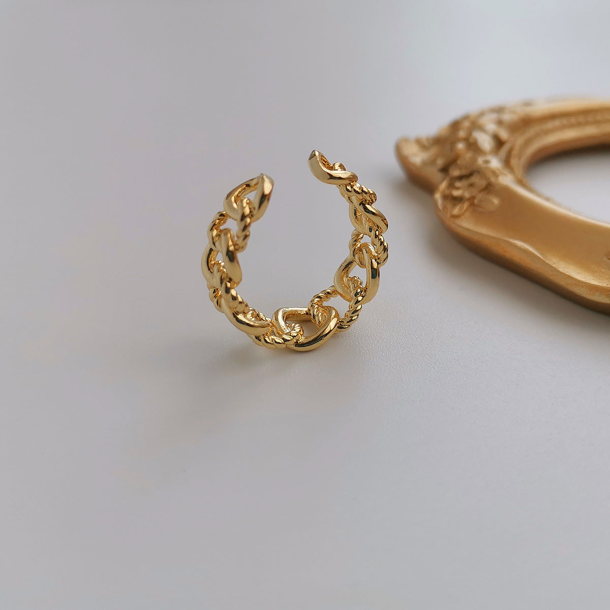SAND Jewelry Everyday 14k Gold Retro Link Chain RingSAND Jewelry Everyday Retro Link Chain Ring