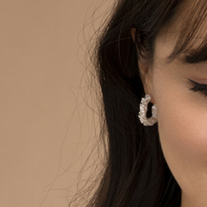 Super-glittering Hoop Eearrings
