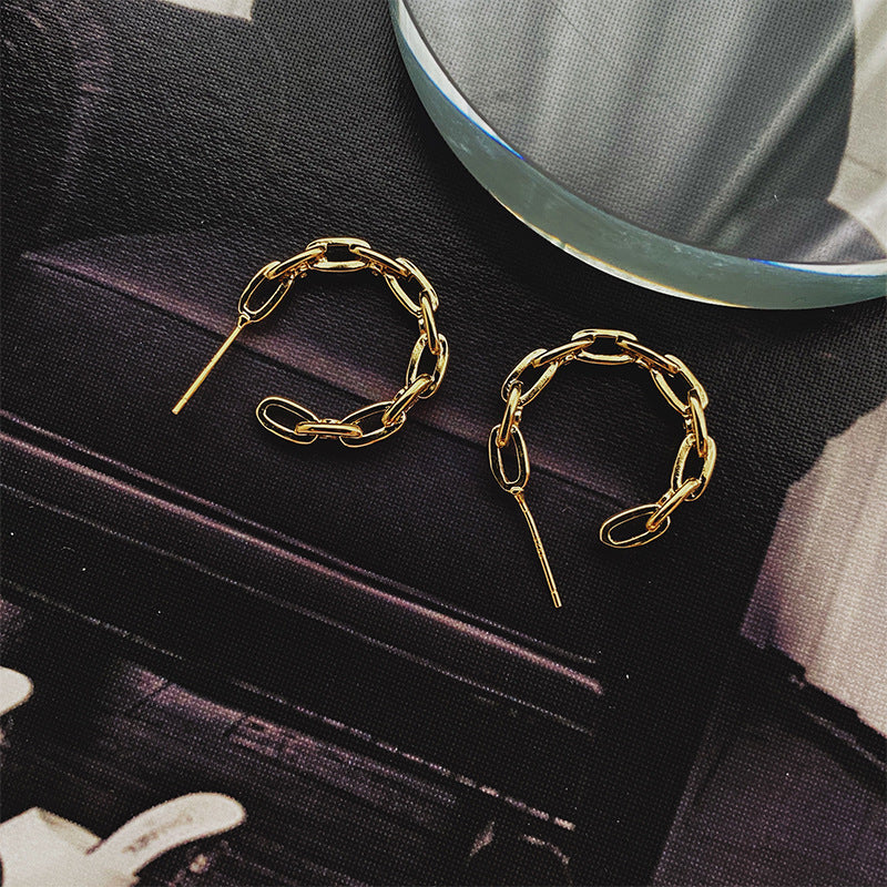 SAND Jewelry 14K gold Shining Link Earrings
