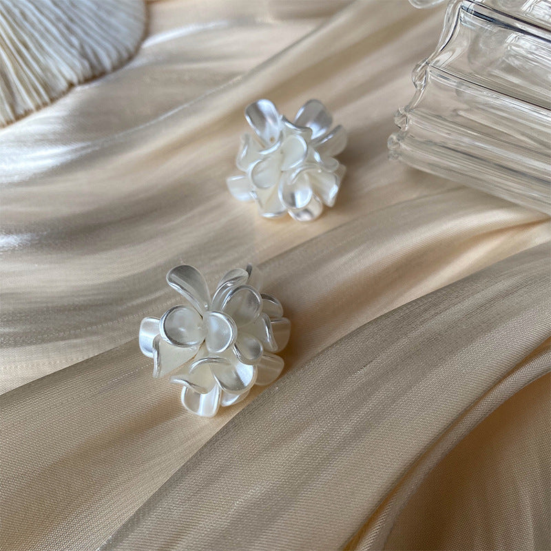 White Hydrangea Earrings