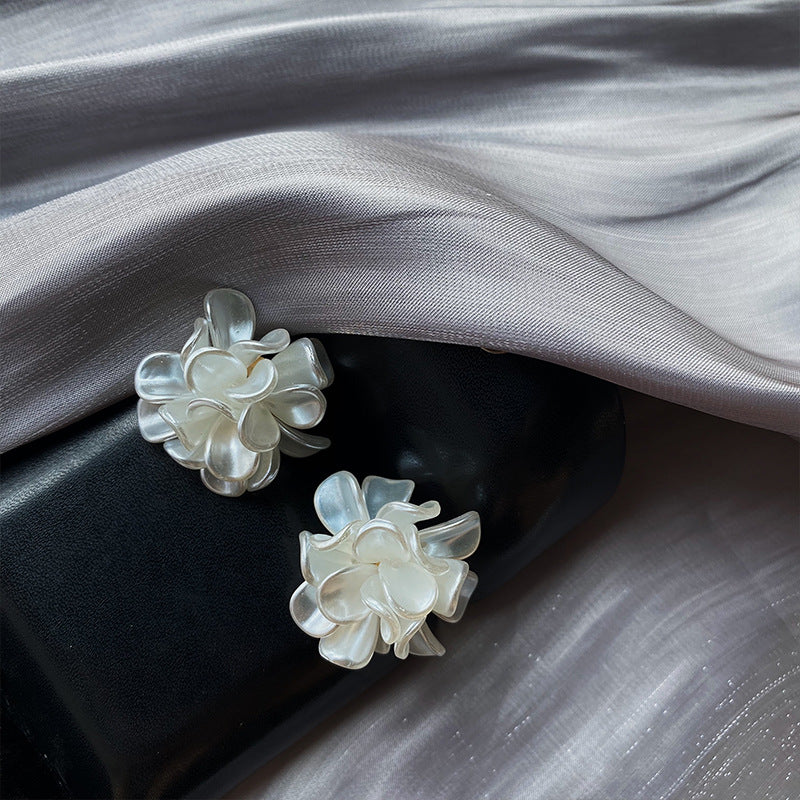 White Hydrangea Earrings