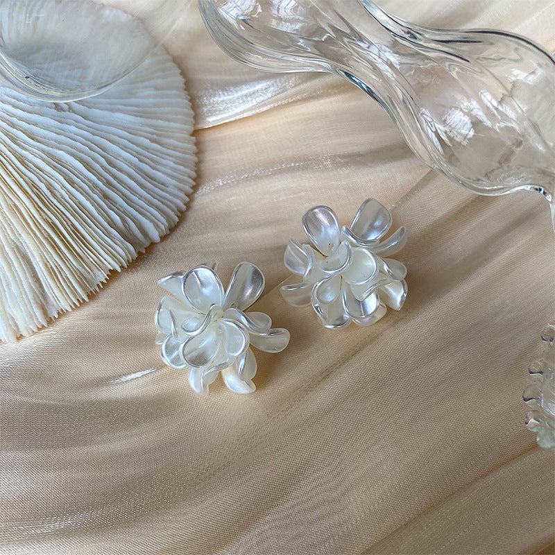 White Hydrangea Earrings