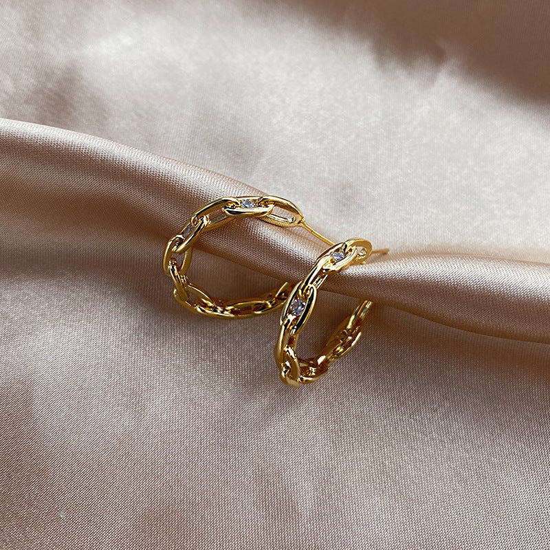 SAND Jewelry 14K gold Shining Link Earrings