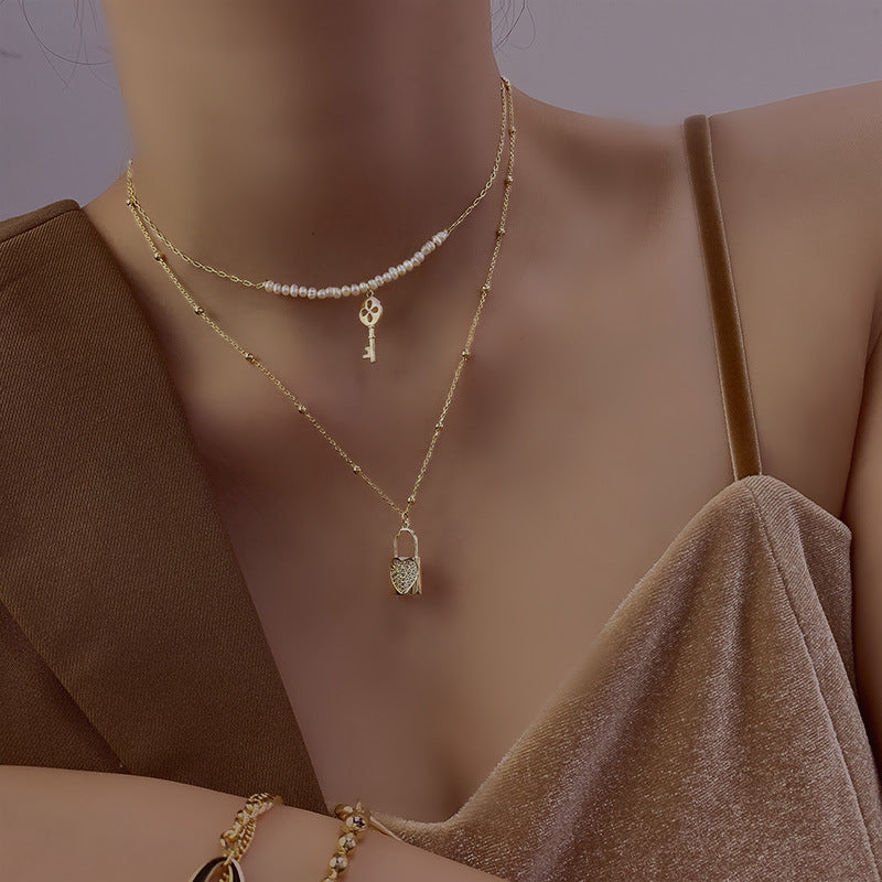 SAND Jewelry Everyday Pearl Lock Chain Set