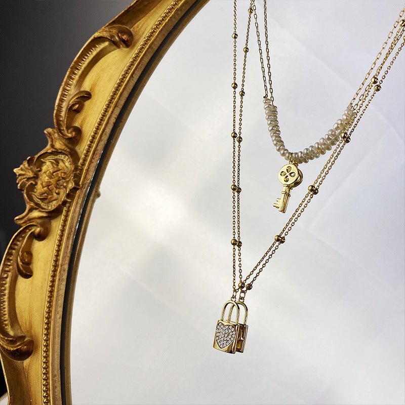 SAND Jewelry Everyday Pearl Lock Chain Set