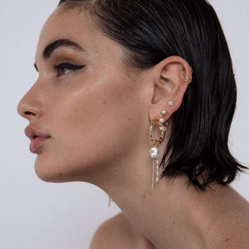 ROME Pearl Hoops