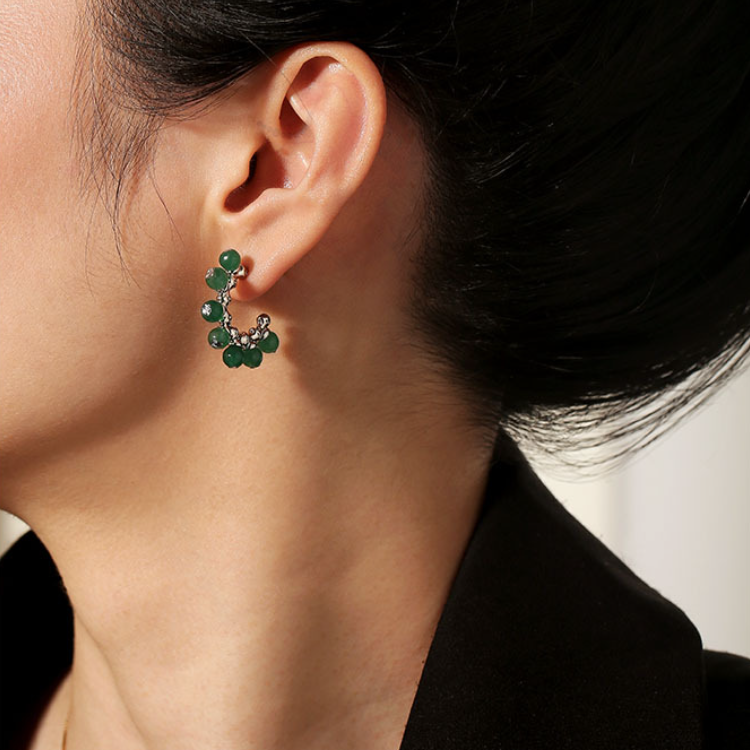 Oriental Grape Tendril Earrings