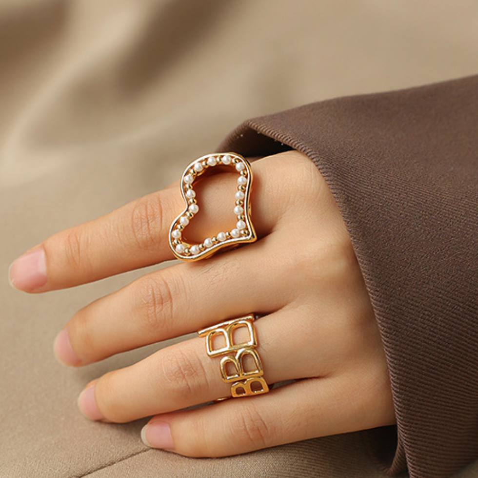 Pearl Heart Ring