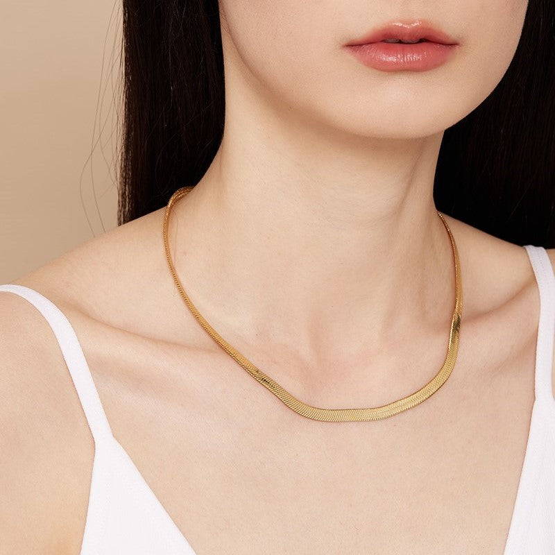 Layered Herringbone Chain Necklace – Petite Studio