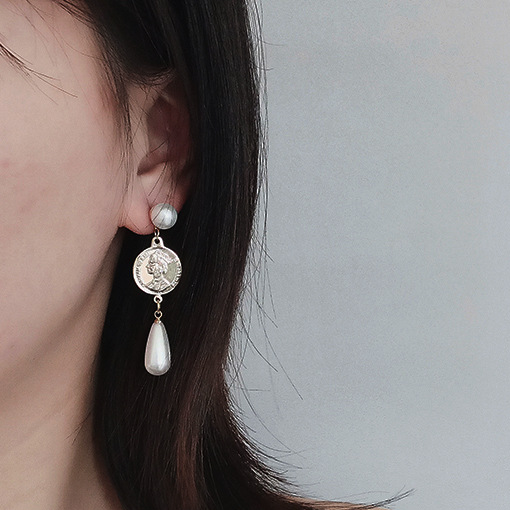 Pearl Medallion Earrings