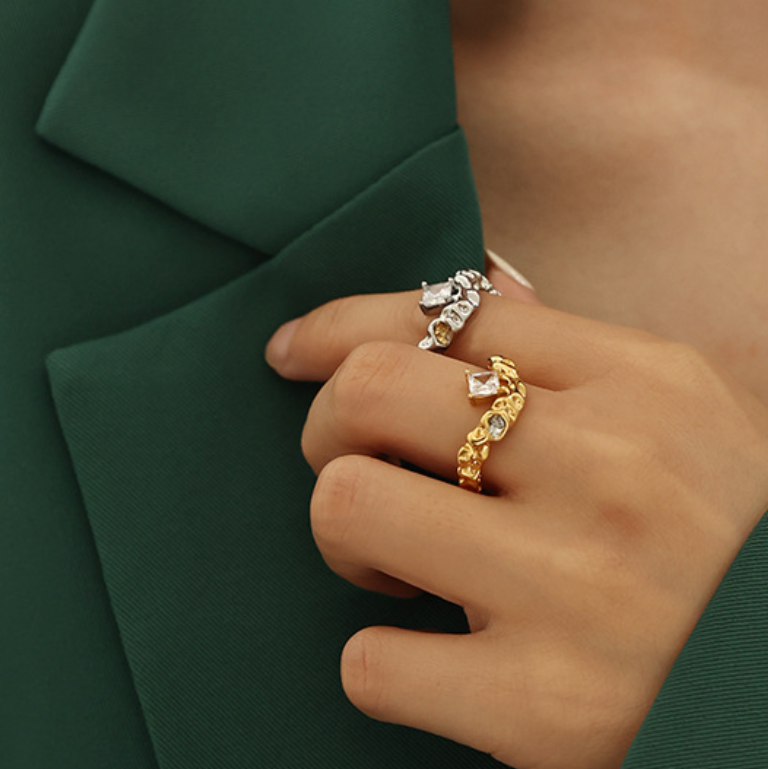 Diamond Lava Twisted Ring