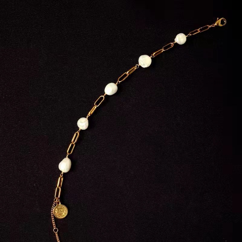 SAND Jewelry Everyday Pearl Link Chain Bracelet