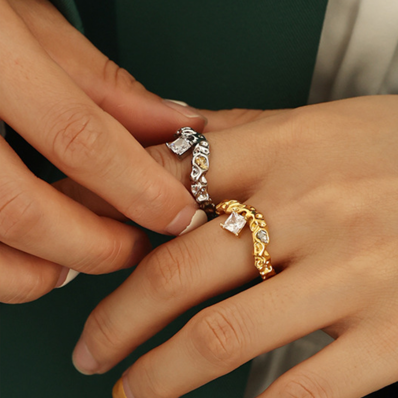 Diamond Lava Twisted Ring