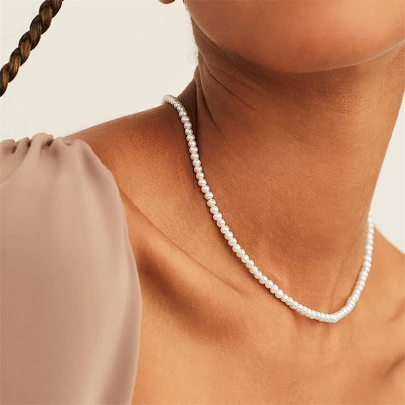 Crystal Pearl Strand Necklace