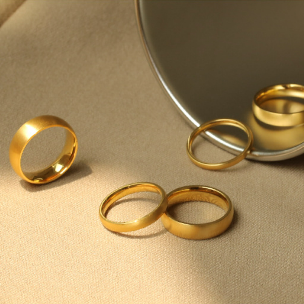 SAND Jewelry Versatile 14K Gold Plain Golden Ring