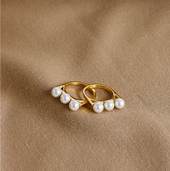 Triple Pearl Ring