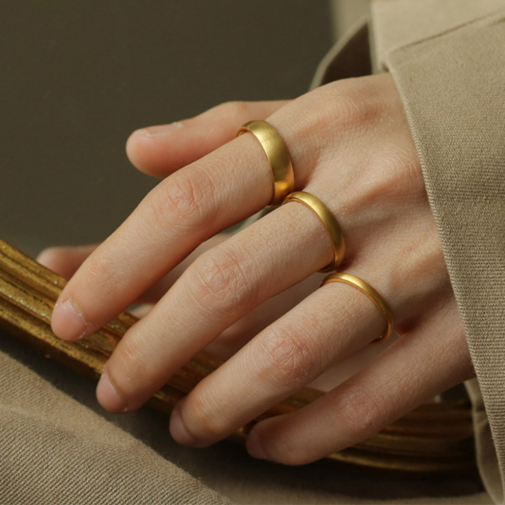SAND Jewelry Versatile 14K Gold Plain Golden Ring