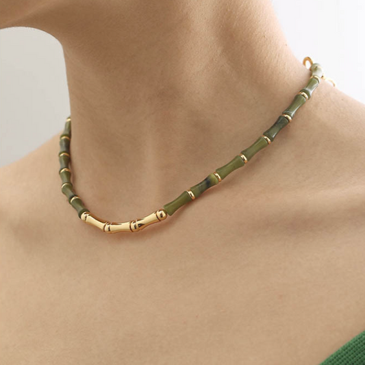 SAND Jewelry Curated Jade Bamboo Necklace