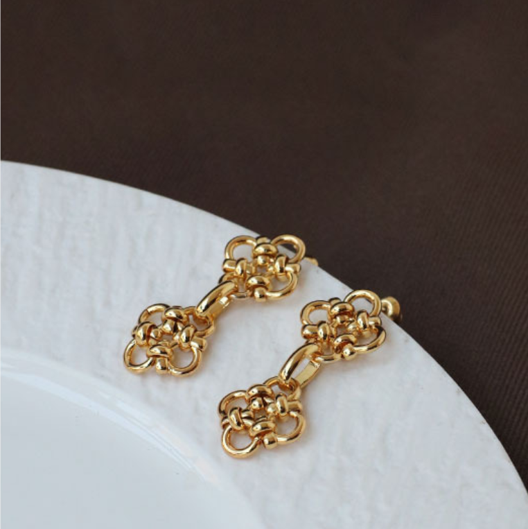 SAND Jewelry Gold Vermeil Floral Knot Earrings 