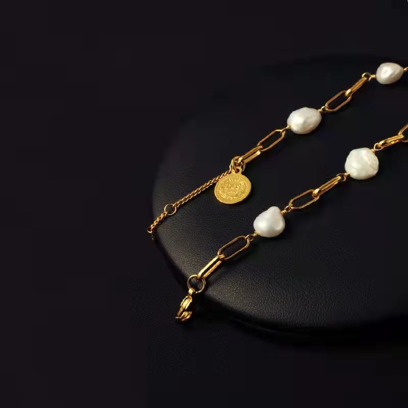 SAND Jewelry Everyday Pearl Link Chain Bracelet