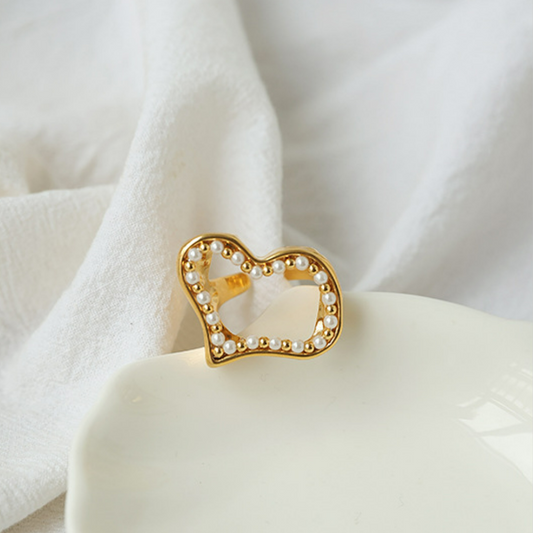 Pearl Heart Ring