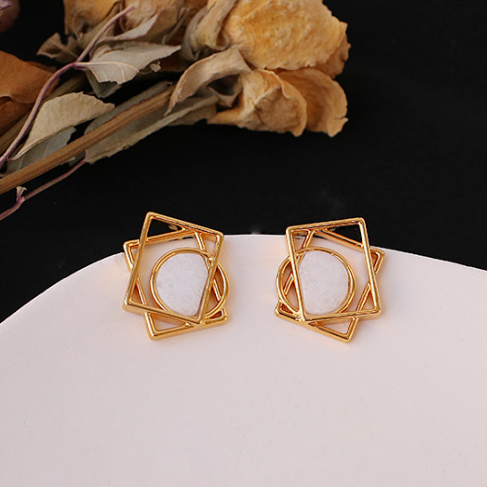 Combined Geometric Earrings