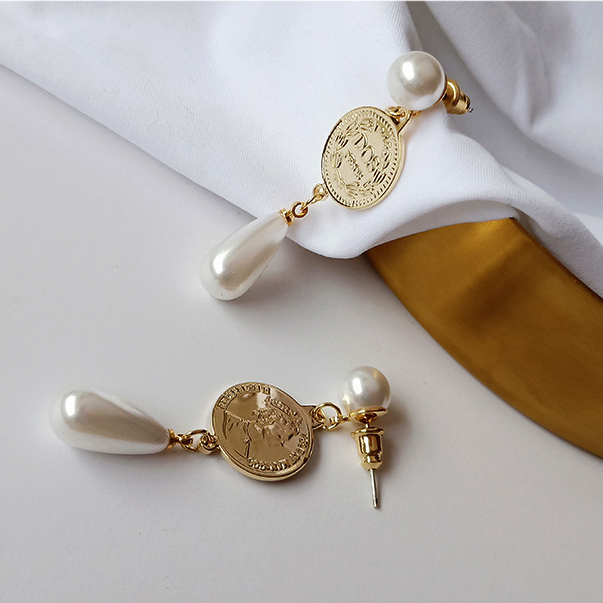 Pearl Medallion Earrings
