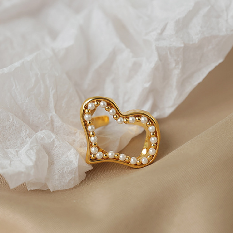 Pearl Heart Ring