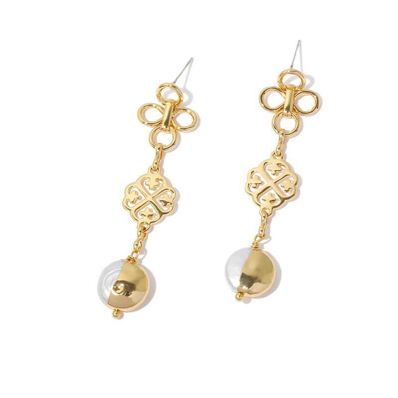 Clover Montage Pearl Earrings