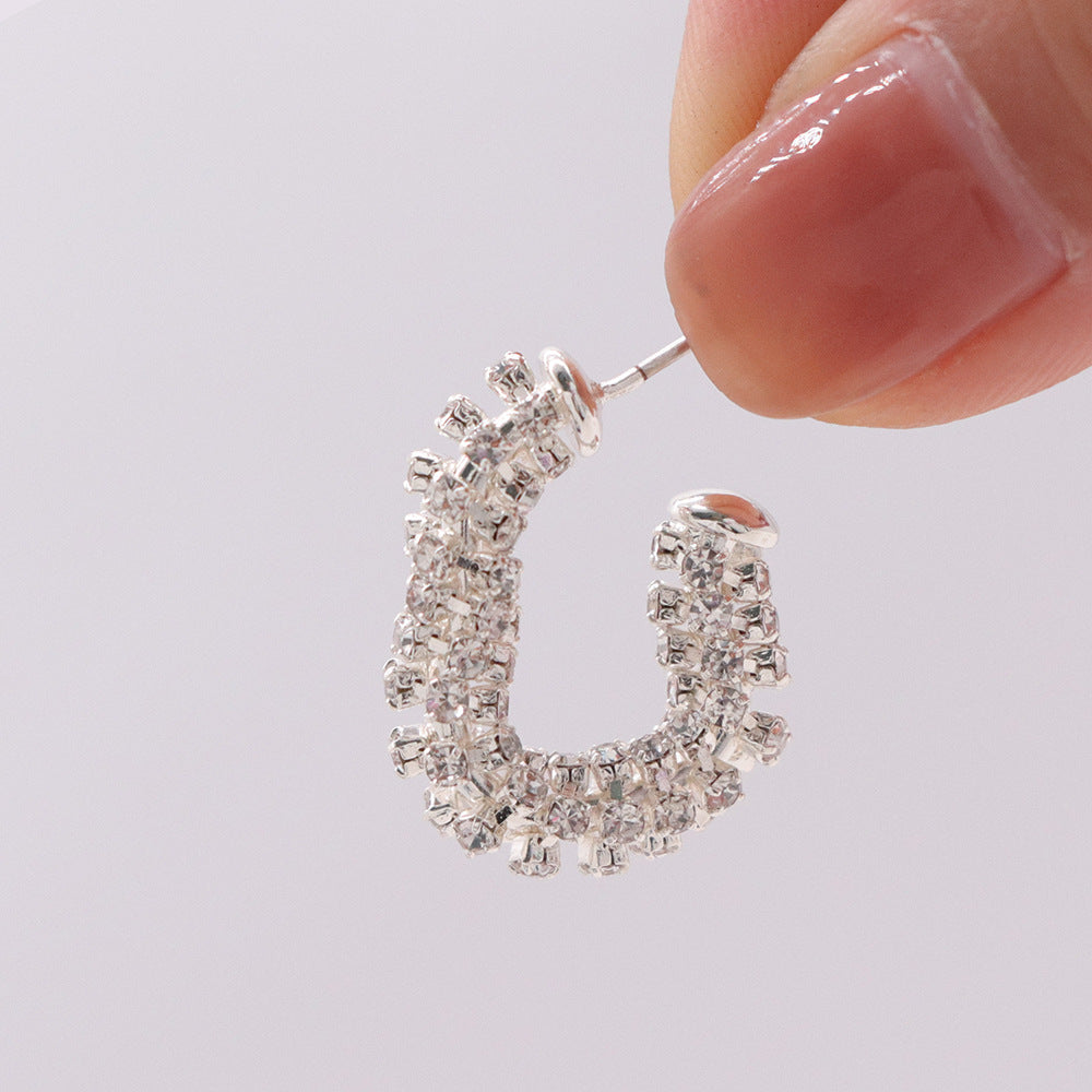 Super-glittering Hoop Eearrings