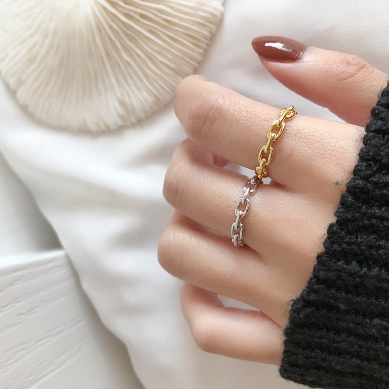 SAND Jewelry Everyday Structured Link Chain Ring