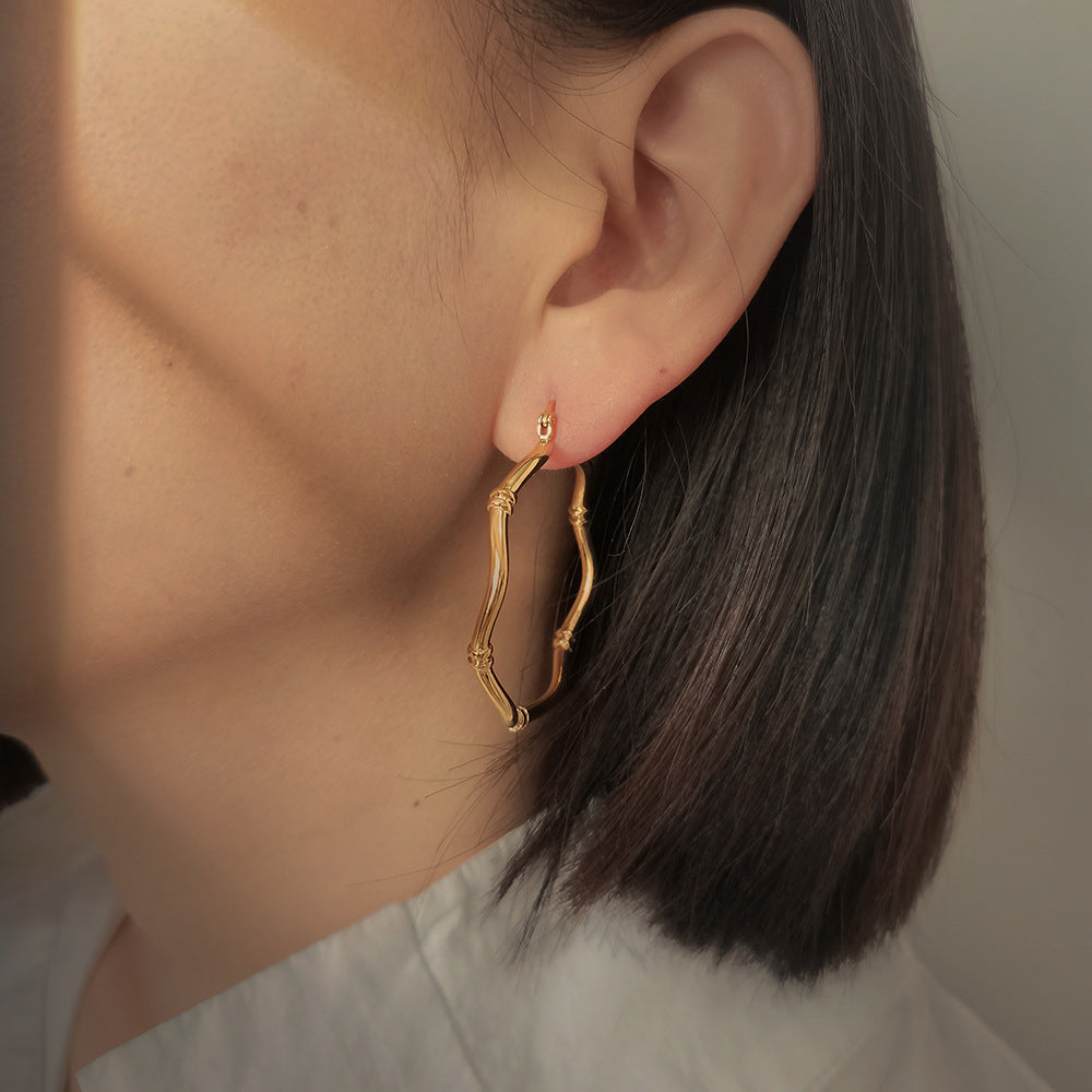 Exaggerated Joints Hoop Earrings