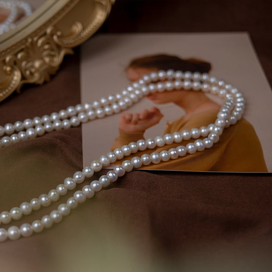 Collar clásico de cuerda de perlas