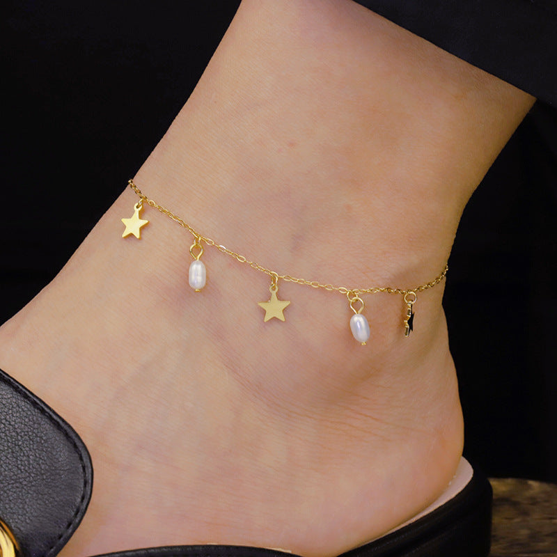 Pearl&Star Anklet