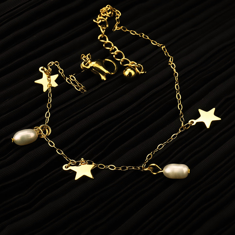 Pearl&Star Anklet