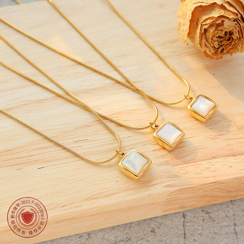 Square White Shell Necklace